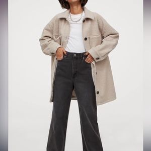 NWOT H&M Soft Fuzzy oversized button-down jacket